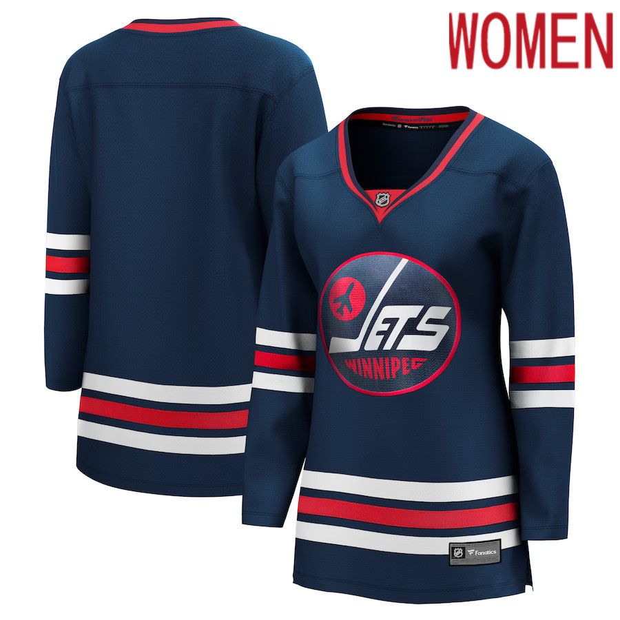 Women Winnipeg Jets Fanatics Branded Navy Alternate Premier Breakaway Player NHL Jersey